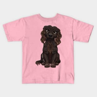 Liver Cocker Spaniel cute puppy Kids T-Shirt